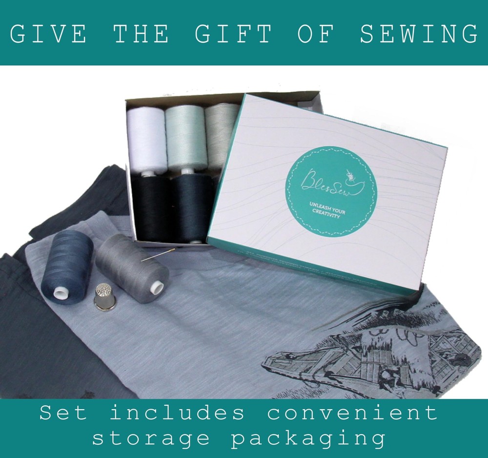 10 Spools Gray Polyester Sewing Thread 1000 Yards Each for Hand Machine