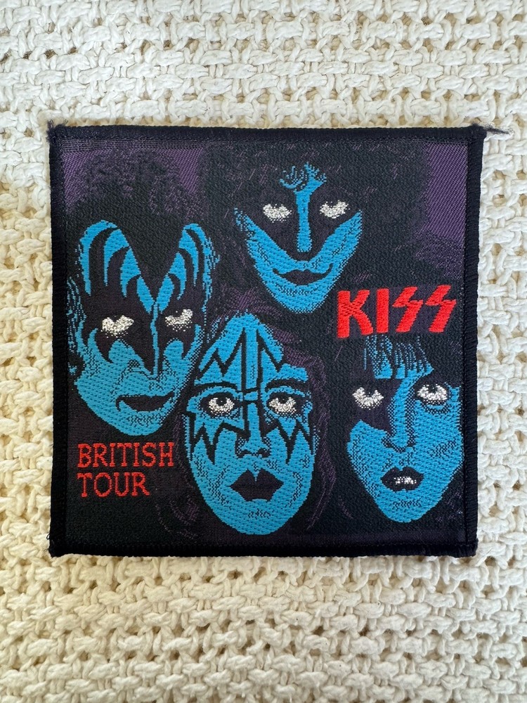 VTG 1983 KISS BRITISH TOUR RockBand Woven Sew On Patch