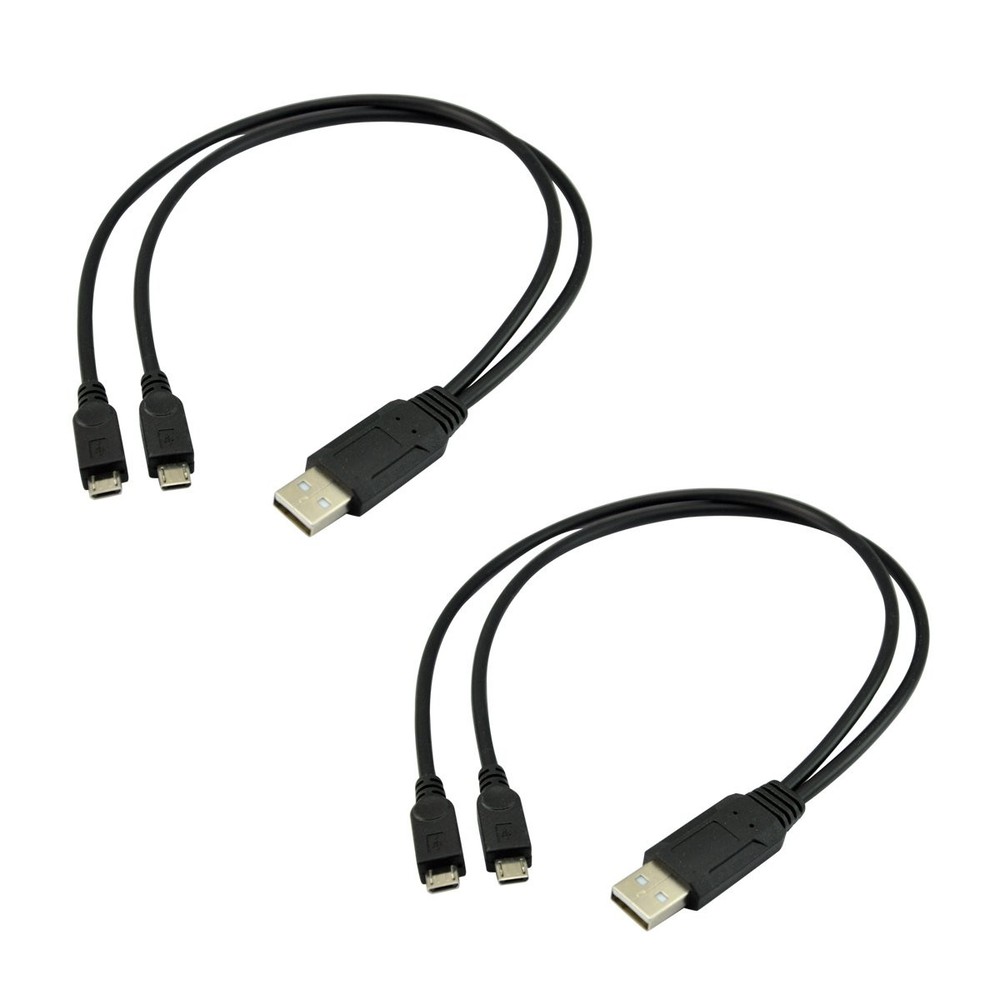 UCEC Dual Micro USB Splitter Charge Cable, 35 CM each, 2pack