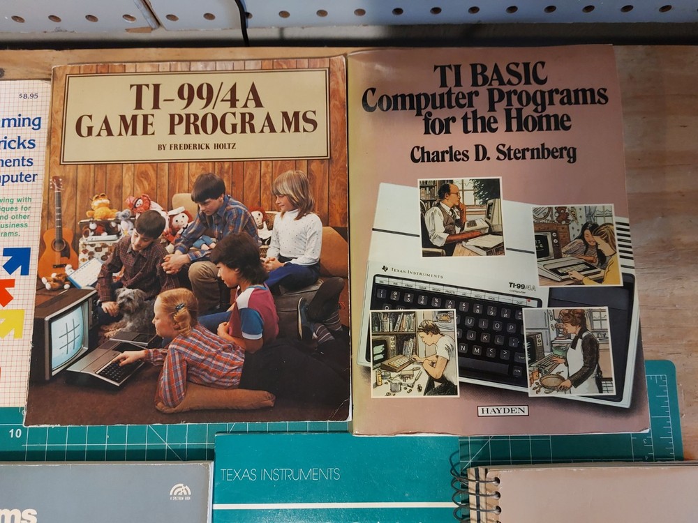 TI-99/4A Vintage Book Lot Basic Programs TI Bitmac ESC Time Lost 101 Tips Game
