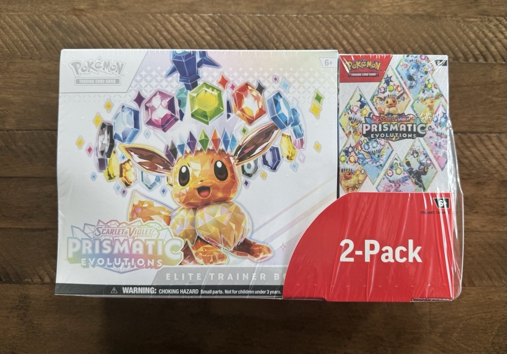 Pokemon Prismatic Evolutions Elite Trainer Box and Booster Bundle Costco 2-Pack
