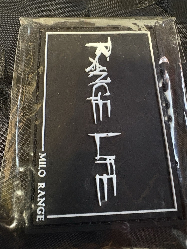 Range Life PVC Tactical Morale Patch Black/White Hook & Loop NEW Free Ship