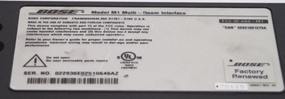 Bose Model M1 Multi-room interface for LIFESTYLE 40/50 READ UNTESTED