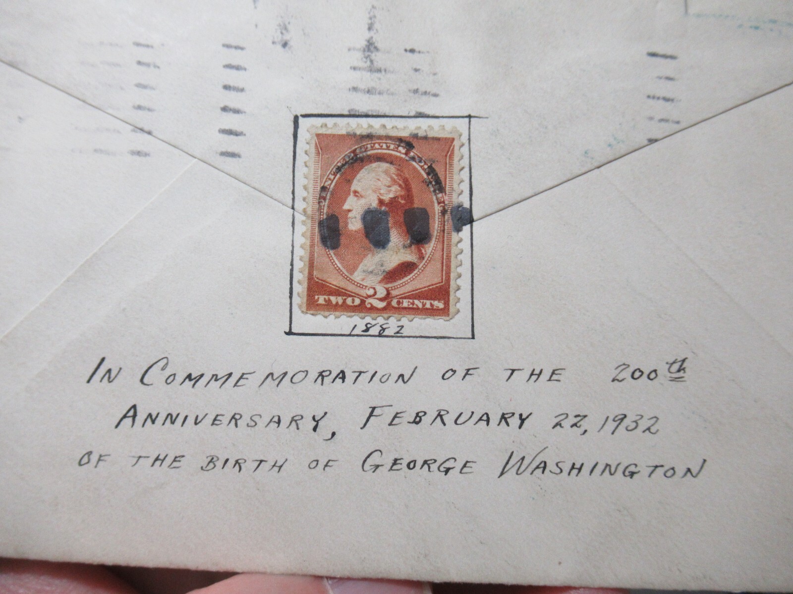RARE 1932 Stamped Cover, Washington 200th Anniversary, 13 Stamps 1870-1932