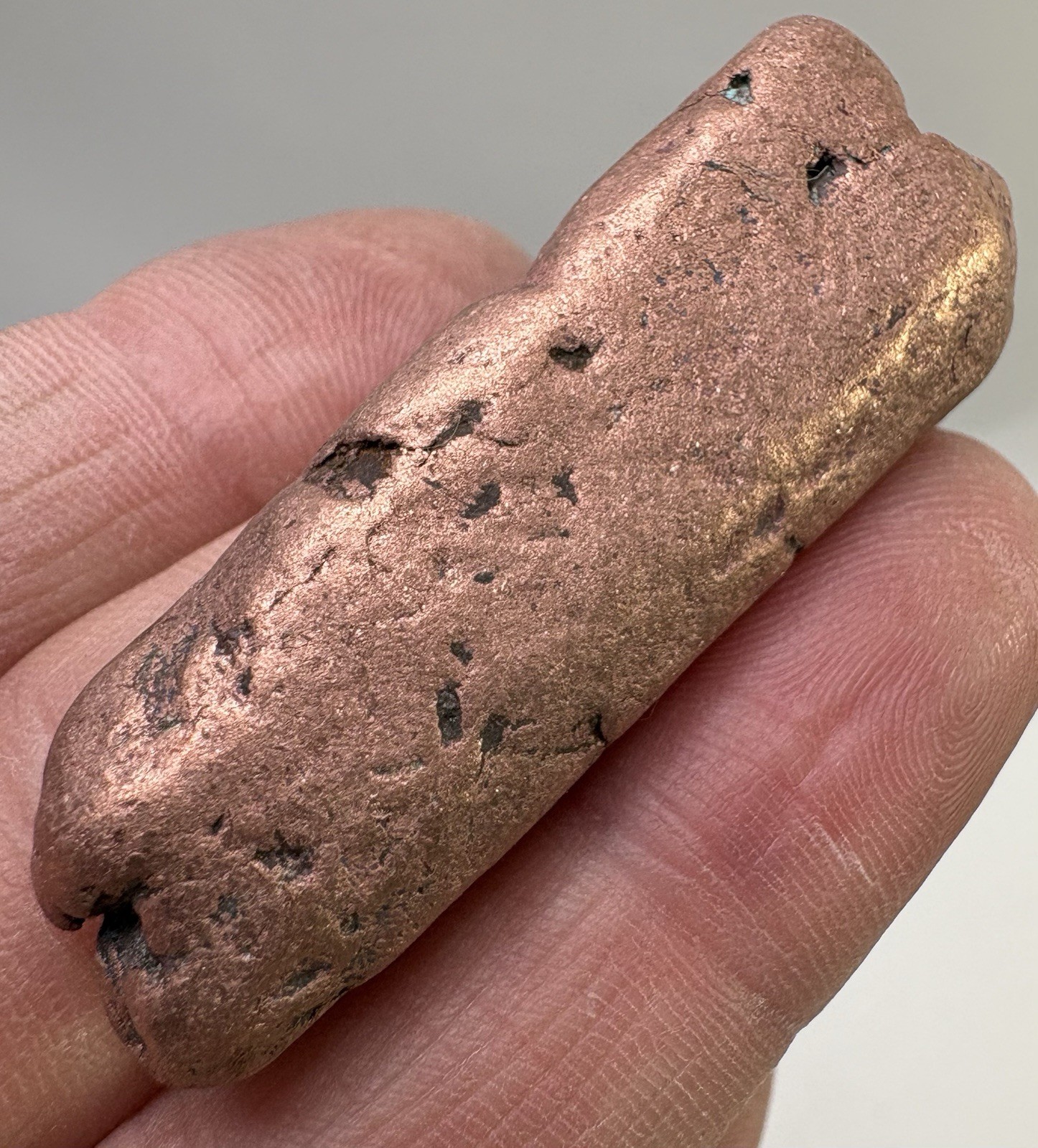 Pure Native Michigan Solid Copper Nugget Specimen Keweenaw Peninsula Mineral