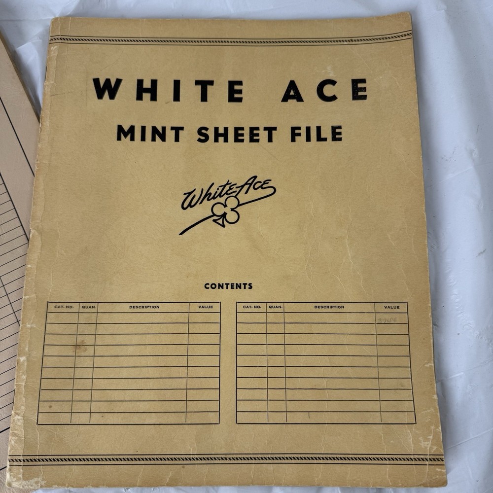 E1 White Ace Standard Mint Sheet File 10" x 12" Used Great Condition SET OF 2