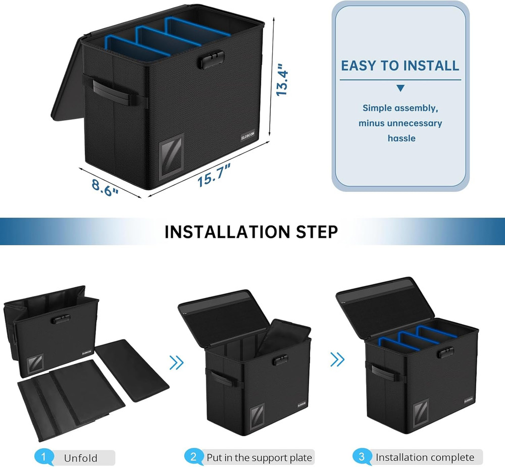 Fireproof Comic Book Storage for 30 CGC Comics Stackable with Lock and Dividers