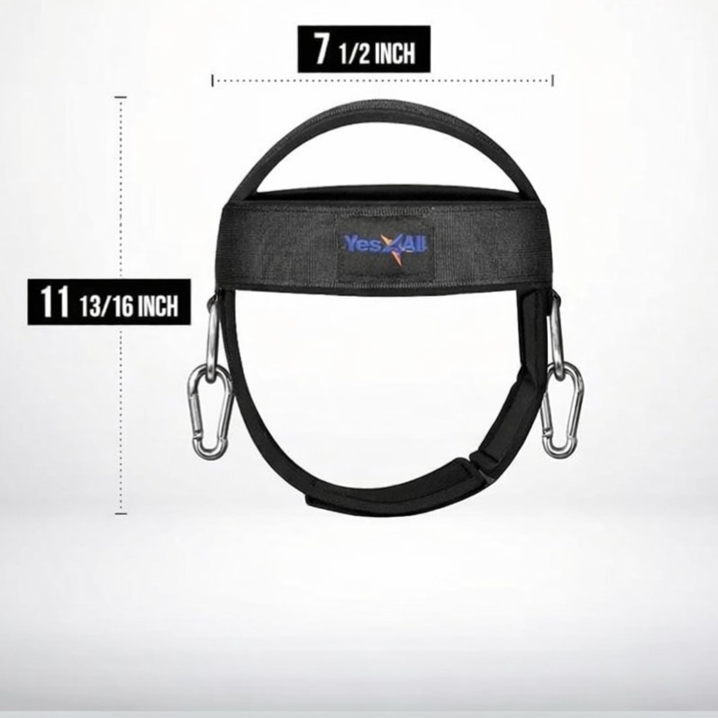 Yes4All Adjustable Neck Harness for Weight Training - Wide Padded Strap Support