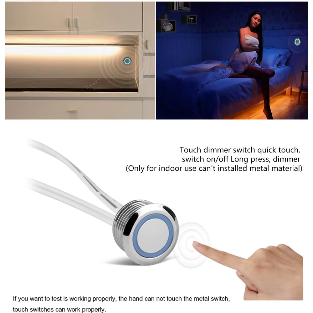 Touch IR Motion Sensor Switch 12-24V Door Induction Switch Closet Wardrobe Light