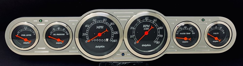 6 Gauge Universal Dash Panel Insert Cluster Set Powder Coated