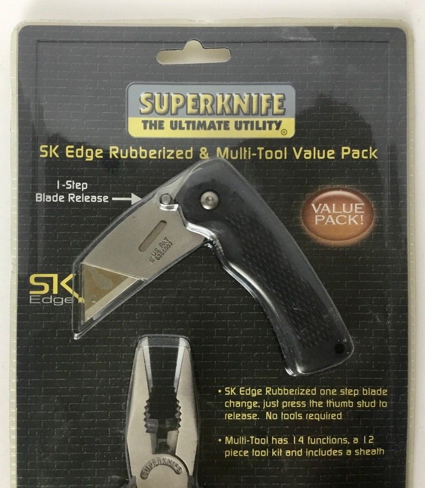 SuperKnife Edge Rubberized & Multitool & Bit Set with Sheath Value Pack