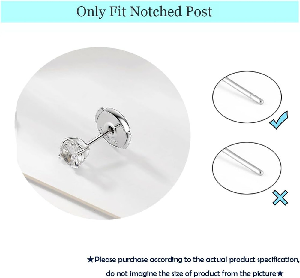 Fomissky-Sisa Locking Earring Backs for Studs, 2 Pairs Secure Spring Earing Back