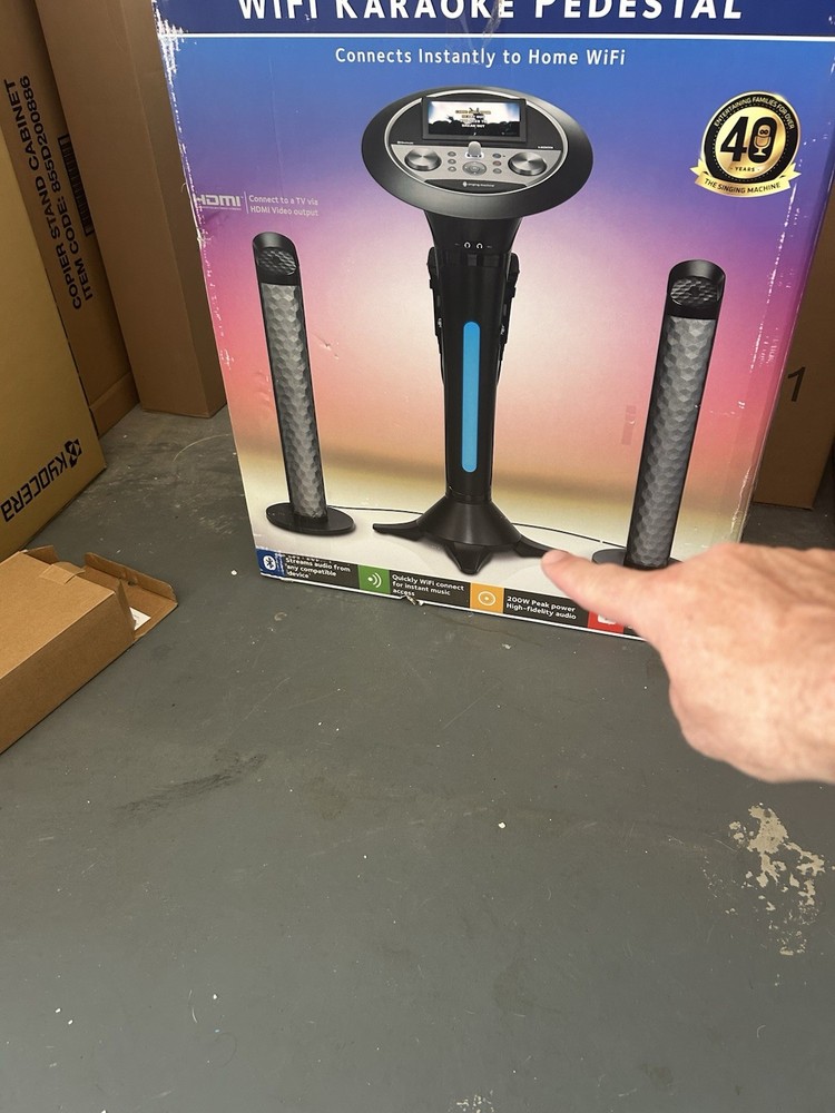 Premium Wi-Fi Karaoke System 7'' Touchscreen Singing Machine - Two Mics Complete