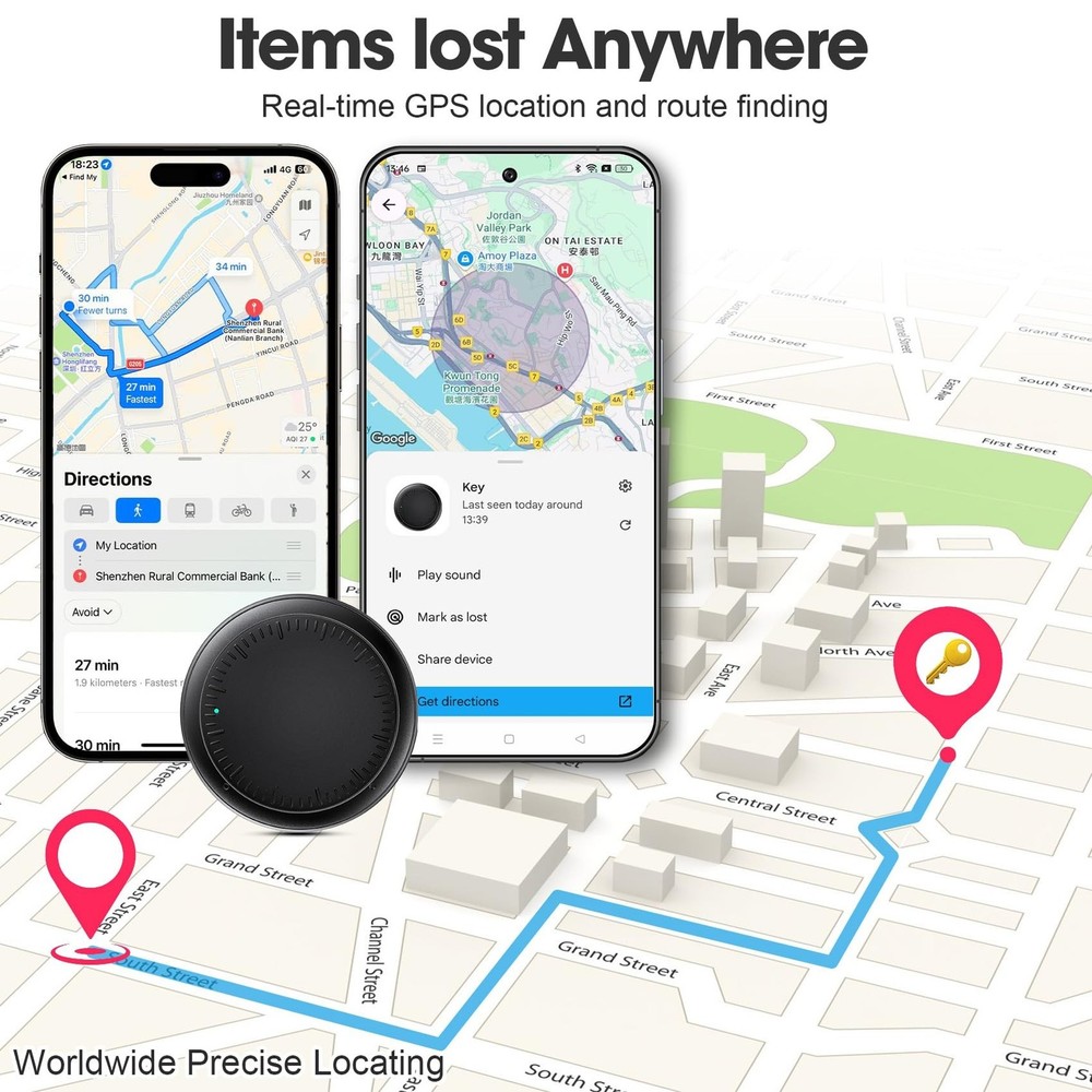 Air Tracker Tags 4 Pack Android and iOS, Bluetooth Tracker Android Tracker Ta...