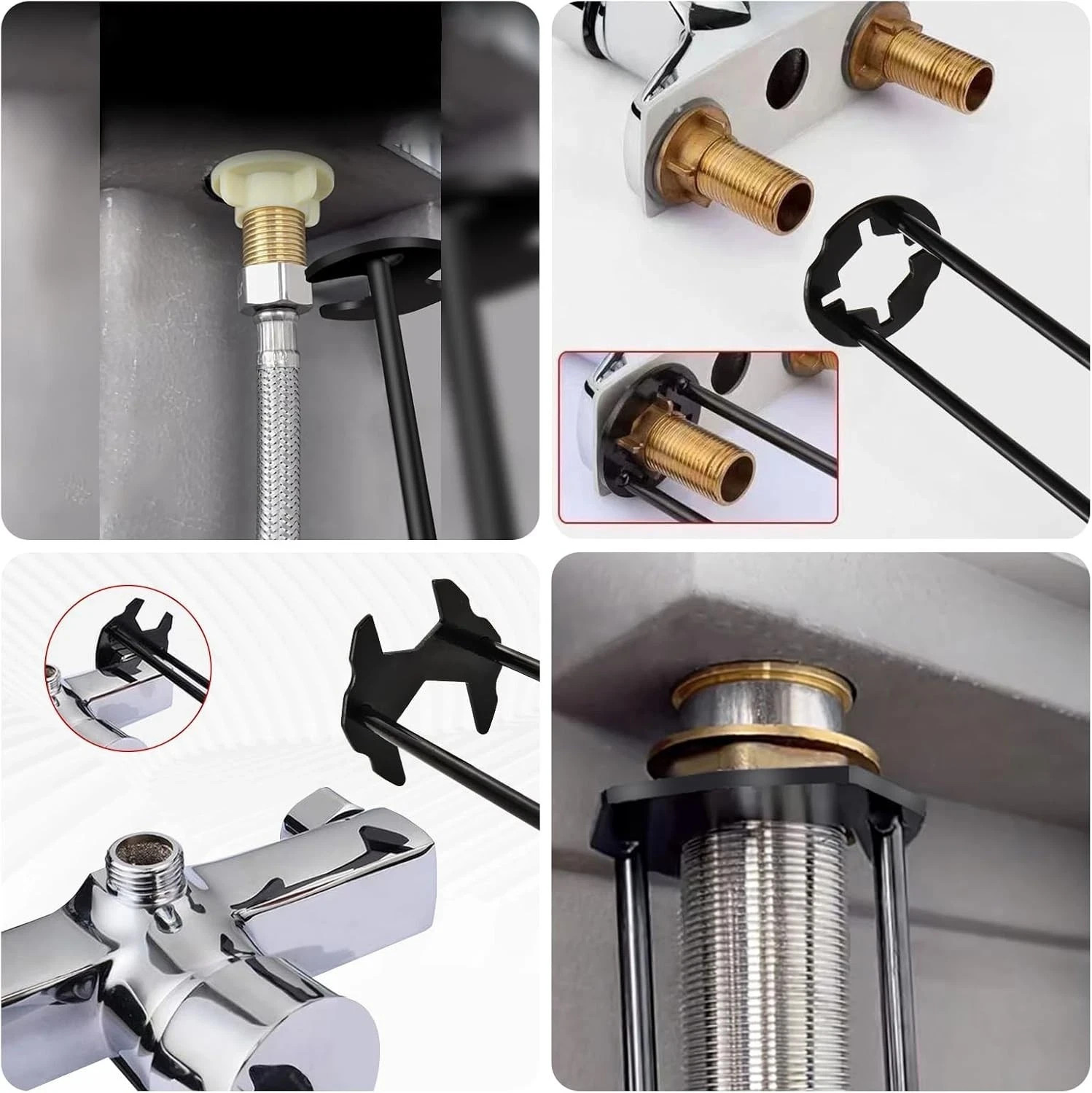 Multifunctional Sink Wrench Set, 2-Pack Basin and Faucet Wrench Tool-----