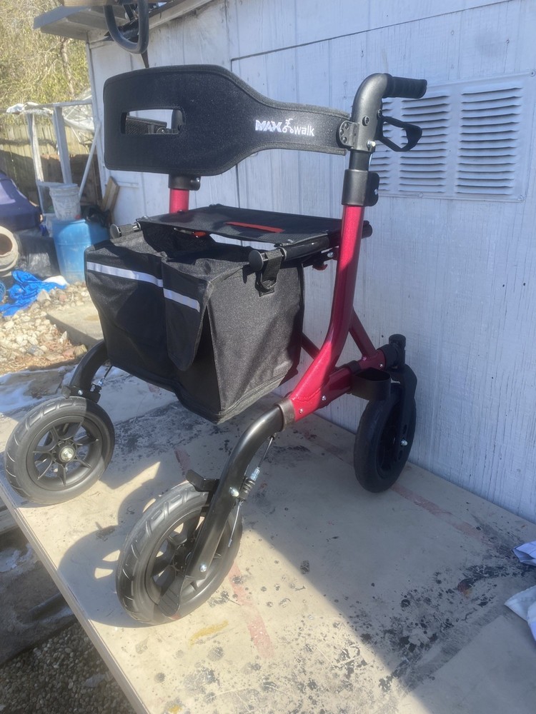 Rollator Walker for Seniors, Lightweight Foldable All Terrain Rolling Walker wit