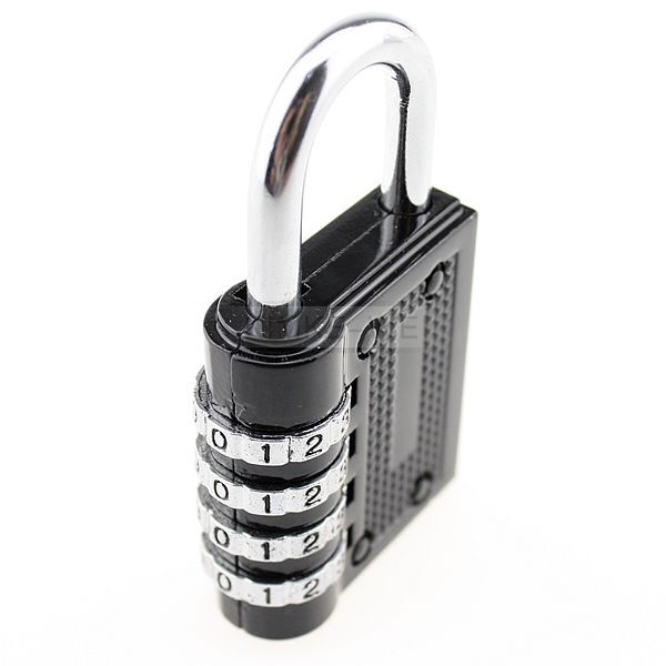 4 Dial Combination Padlock Suitcase Luggage Bag Security Code Lock Zinc Alloy