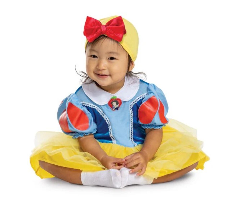 Baby Girls Disney Princess Snow White Costume Dress Disguise Infant 6 12 18 mo.