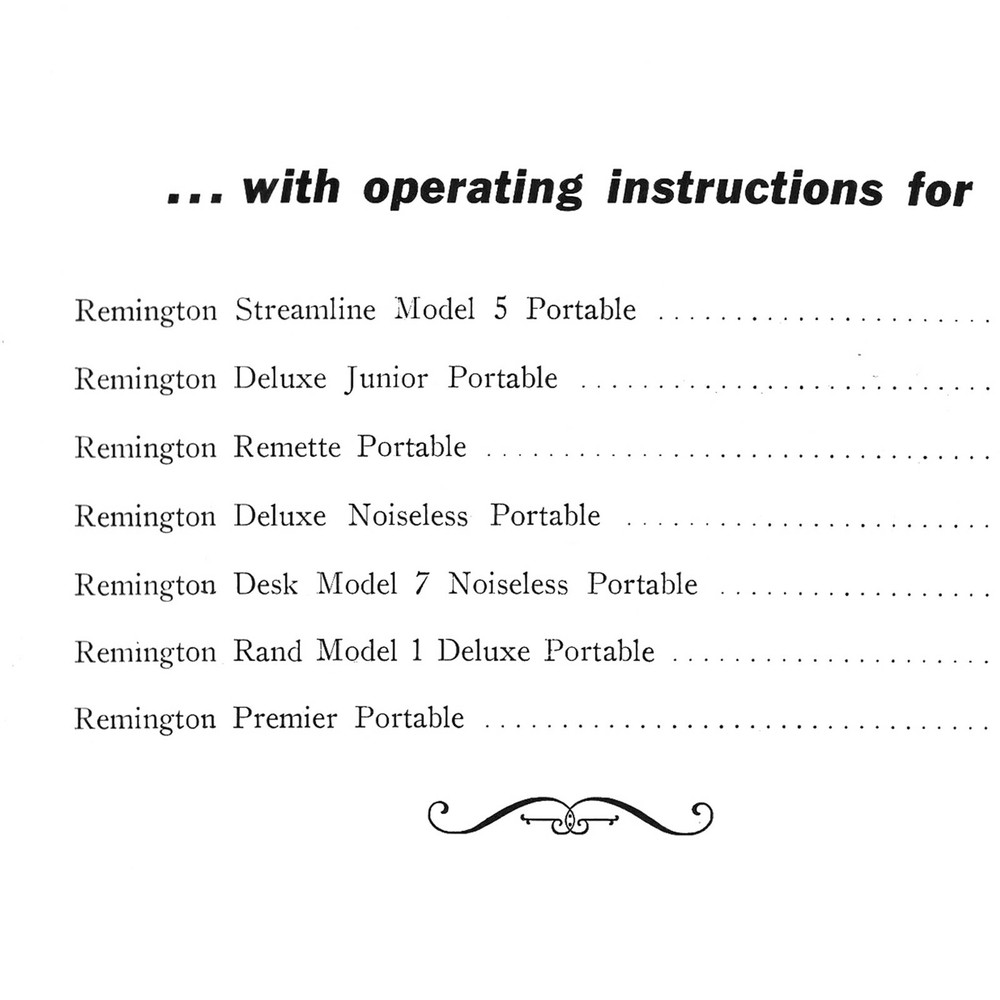 Remington Remette Portable Typewriter Instruction User Manual