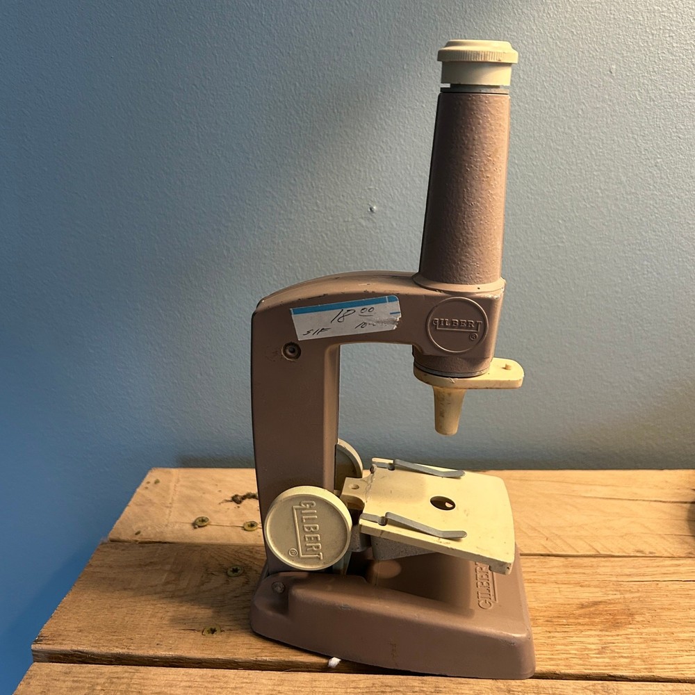 Vintage Gilbert Microscope & Lab Set, 1950s Metal Scope, Untested