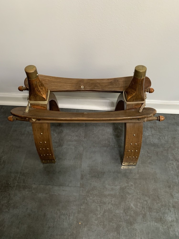 Vintage 1960's Egyptian Camel Saddle Stool