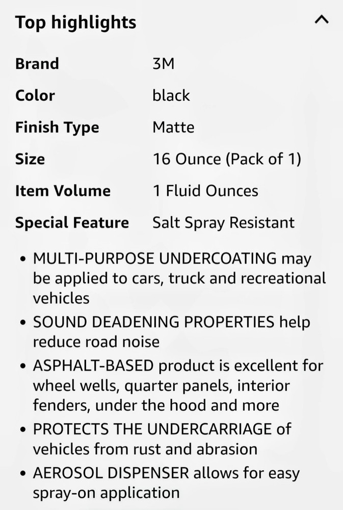 3m Premium Auto Professional Grade Rubbized Undercoating Spray