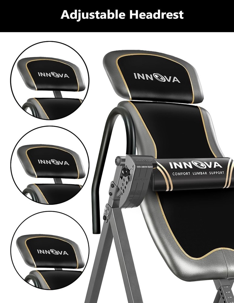 Inversion Table with Adjustable Headrest, Reversible Ankle Holders, and 300 l...