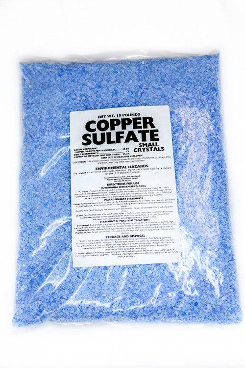 Copper Sulfate Crystals 10lb Bag (SMALL CRYSTAL)