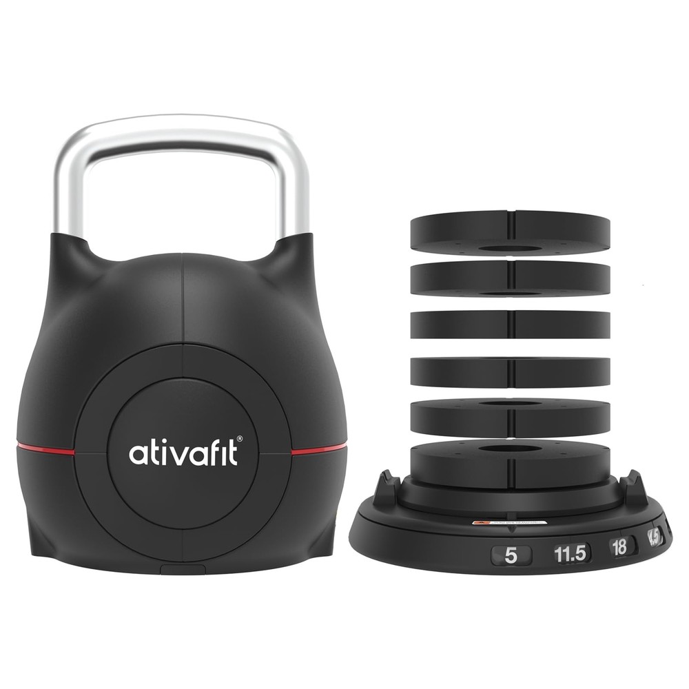 7 in 1 Adjustable Kettlebell 5-44lbs Adjustable Kettlebell with Solid Aluminu...