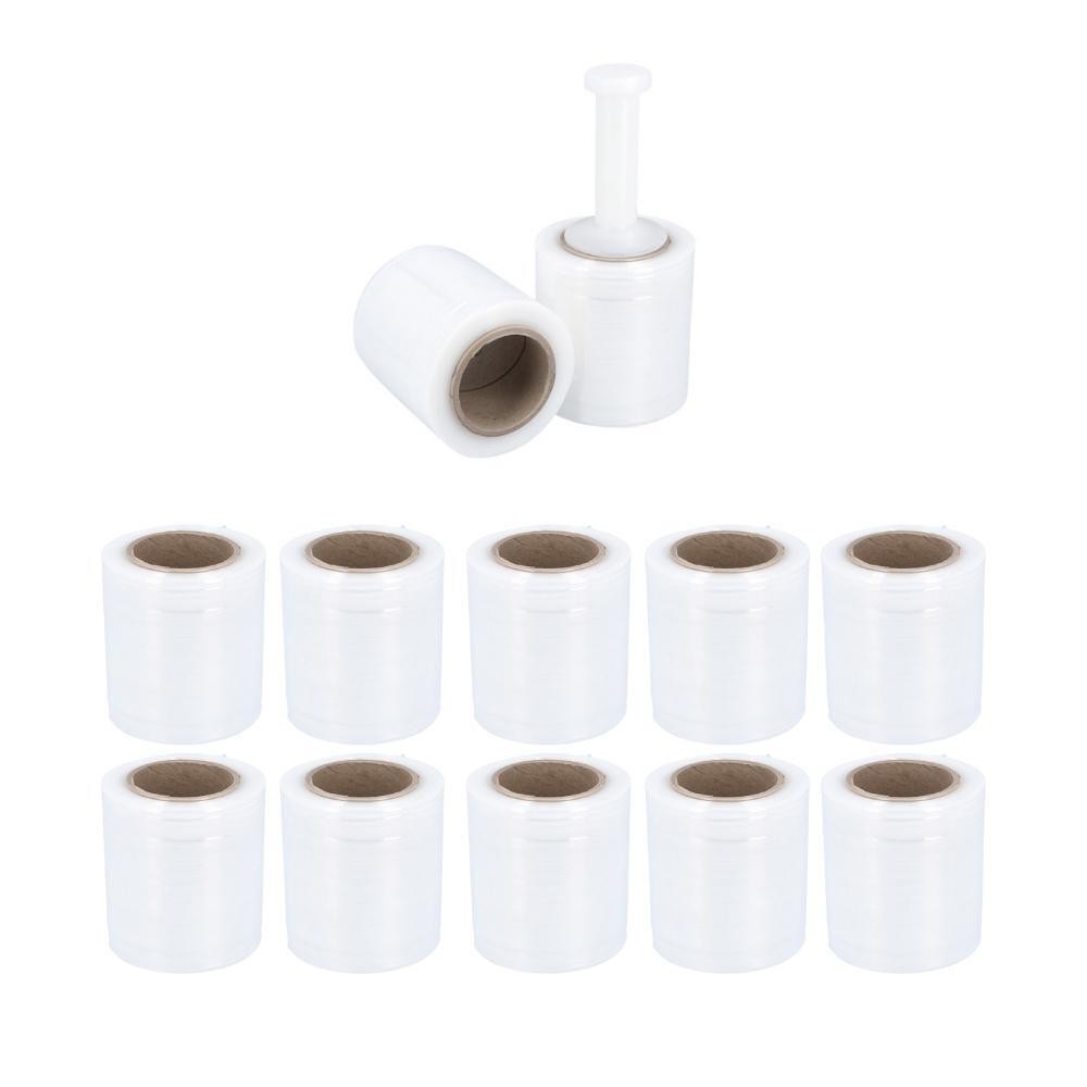Mini Stretch Wrap Shrink Film with 1 Plastic Handle/Case Select: Size & Rolls