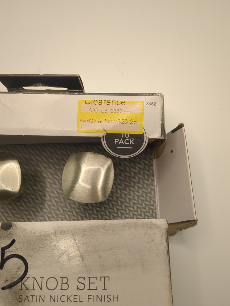 Threshold Square Satin Nickel Cabinet Knobs 10 Pack NIB