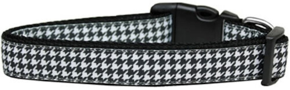 Petflect Houndstooth Reflective Collar, Black/White, Medium