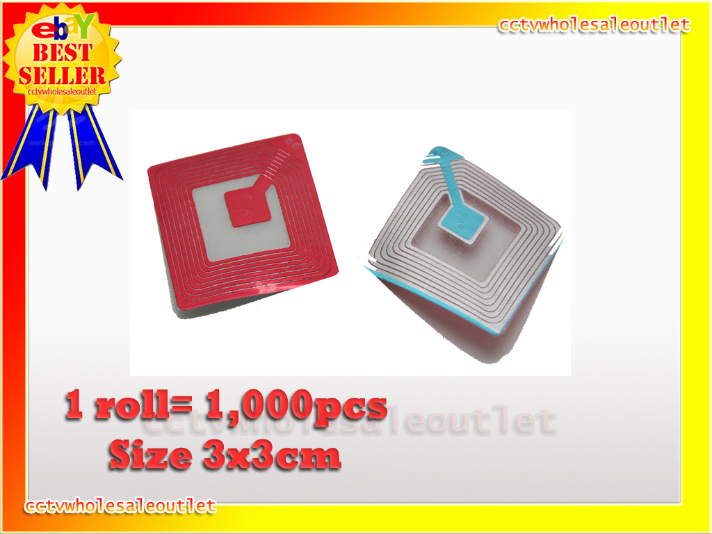 1000 PCS CHECKPOINT COMPATIBLE 3X3 CLEAR SOFT LABEL TAG 8.2MHZ.