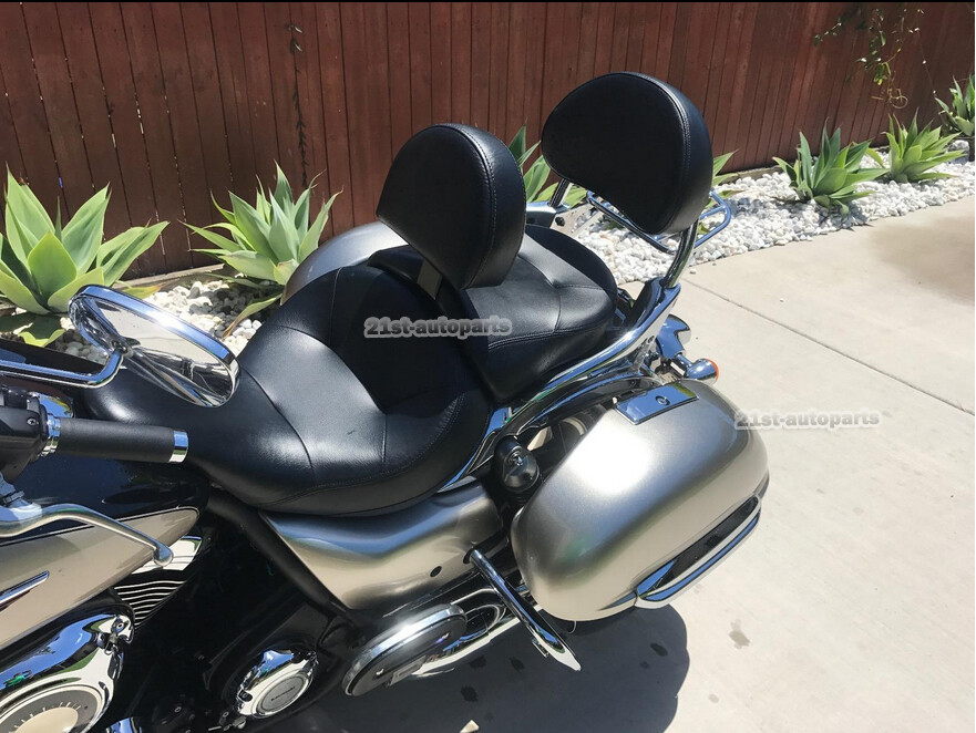 Driver Backrest + Pad Mount Quick Release Fit Kawasaki Vulcan 1700 Nomad Voyager