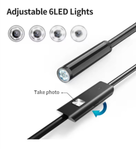 6LED USB Snake Endoscope Borescope HD Inspection Camera Scope For Android Type C