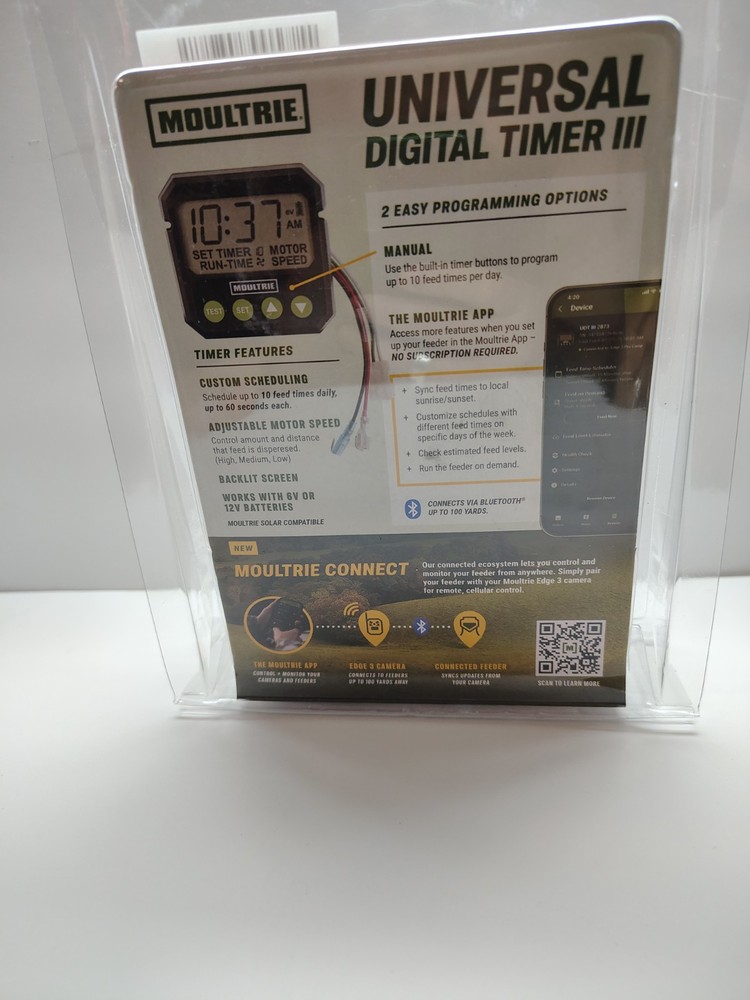Moultrie Universal Digital Timer III Deer Feeder Timer, Bluetooth, 10 Feeds