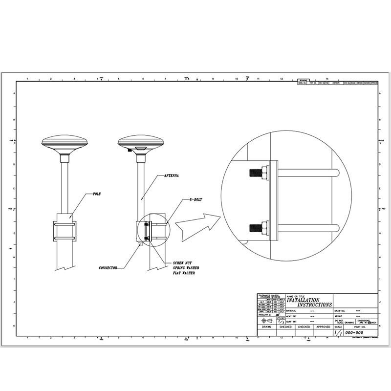 GPS Antenna Mount Bracket for Pole x 2pcs