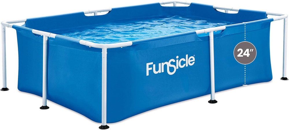 Funsicle 7' X 5' X 24" Durable Rectangular above Ground Activity Lap Pool with S