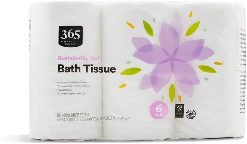 365 by Whole Foods Market, Sustainably Soft Bath Tissue, Hypoallergenic, 286 ...