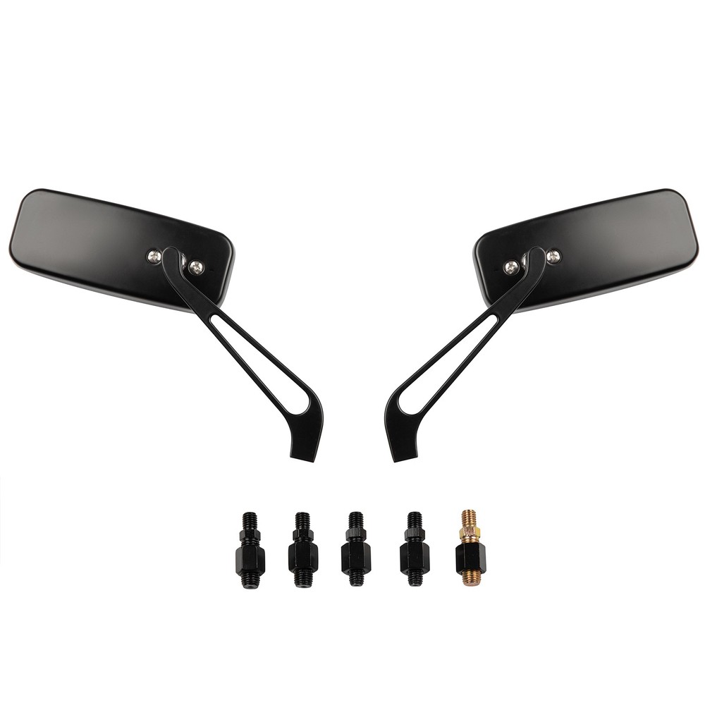 Black US Rectangular Motorcycle Rear View Side Mirrors For Harley Davidson V-Rod