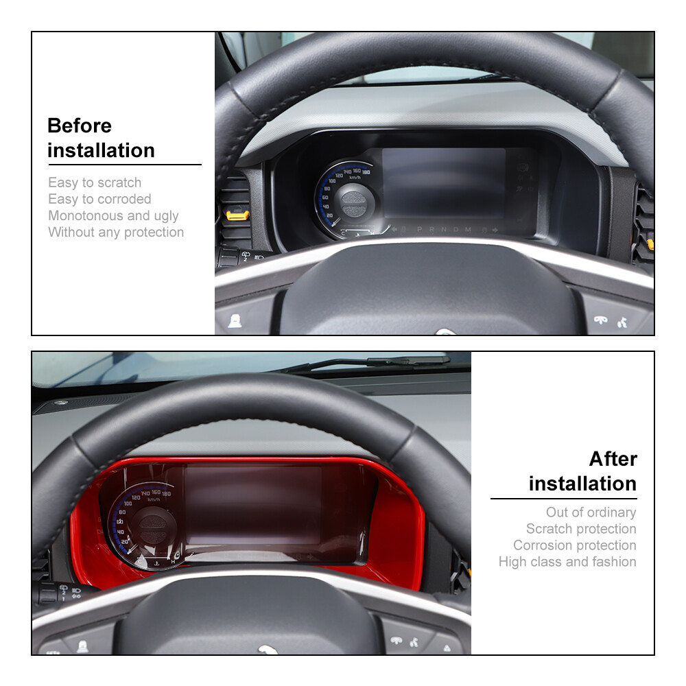 Interior Dashboard Instrument Frame Red Cover Trim For Ford Bronco Accessories