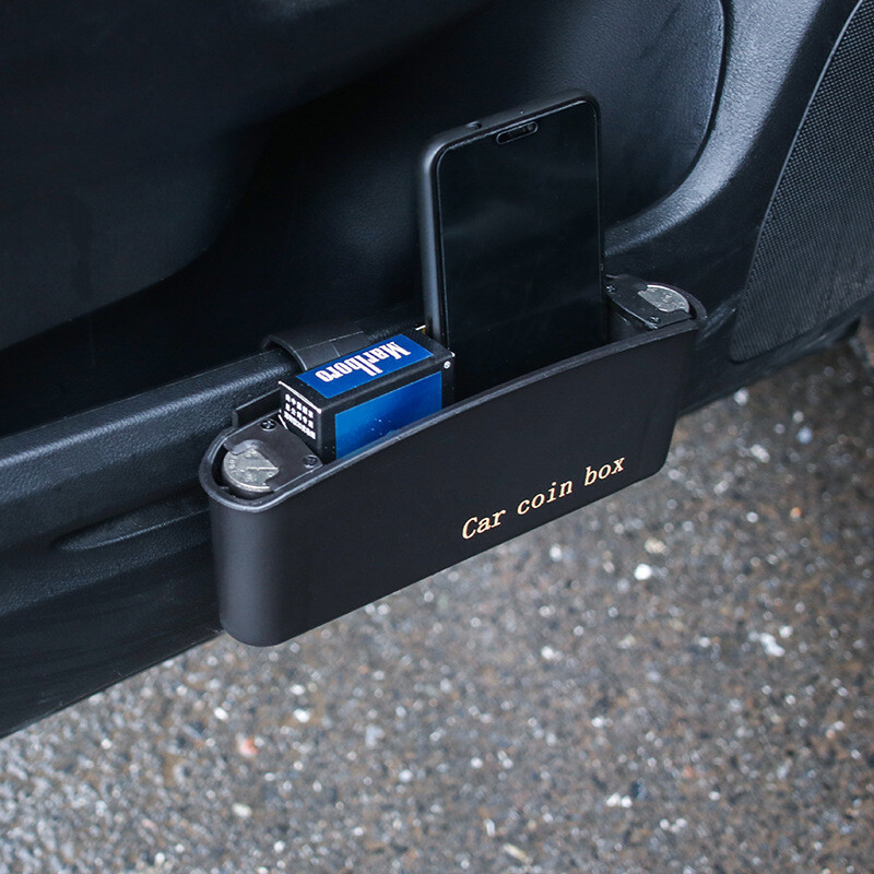 Car coin storage box, car door storage box