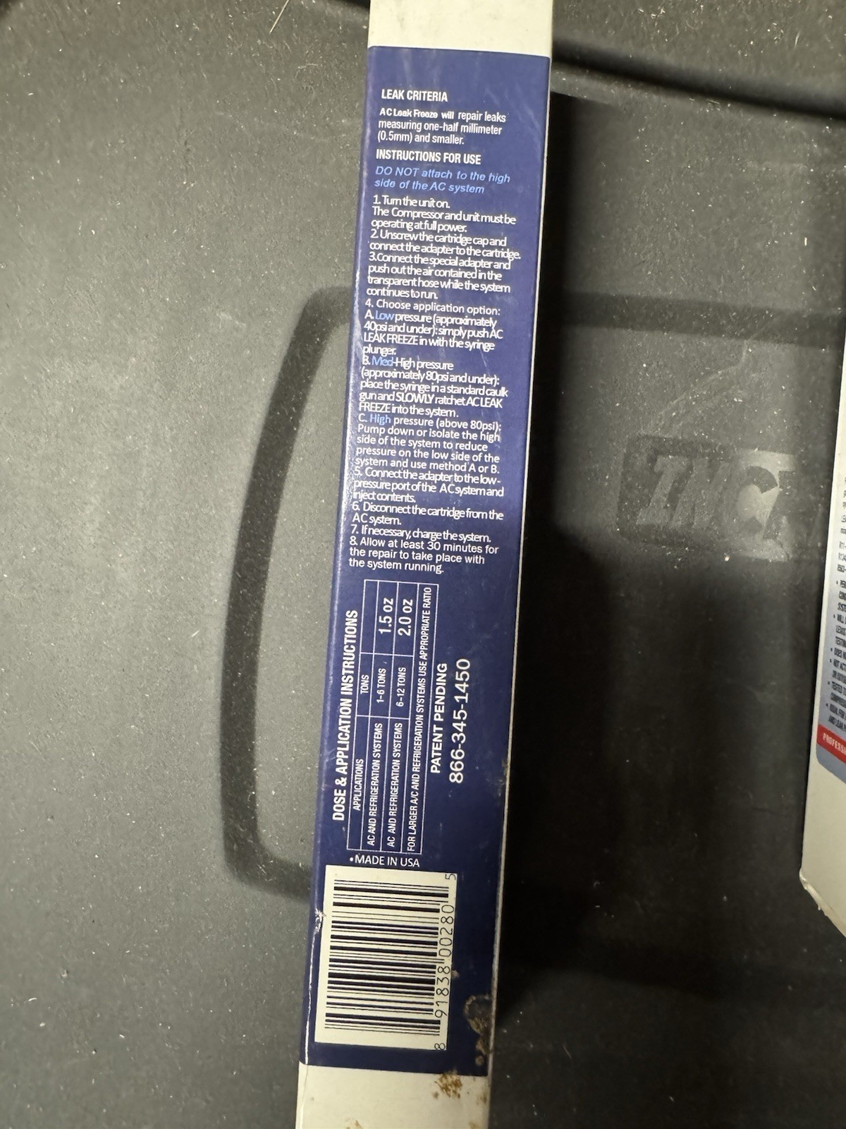 AC Leak Freeze A/C Leak Sealer Syringe 1.5oz HVAC refill (See Description)