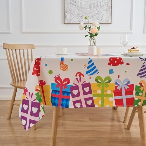 Birthday Tablecloth 84" x 60" (Rectangular) V59 Happy Birthday Gift Box