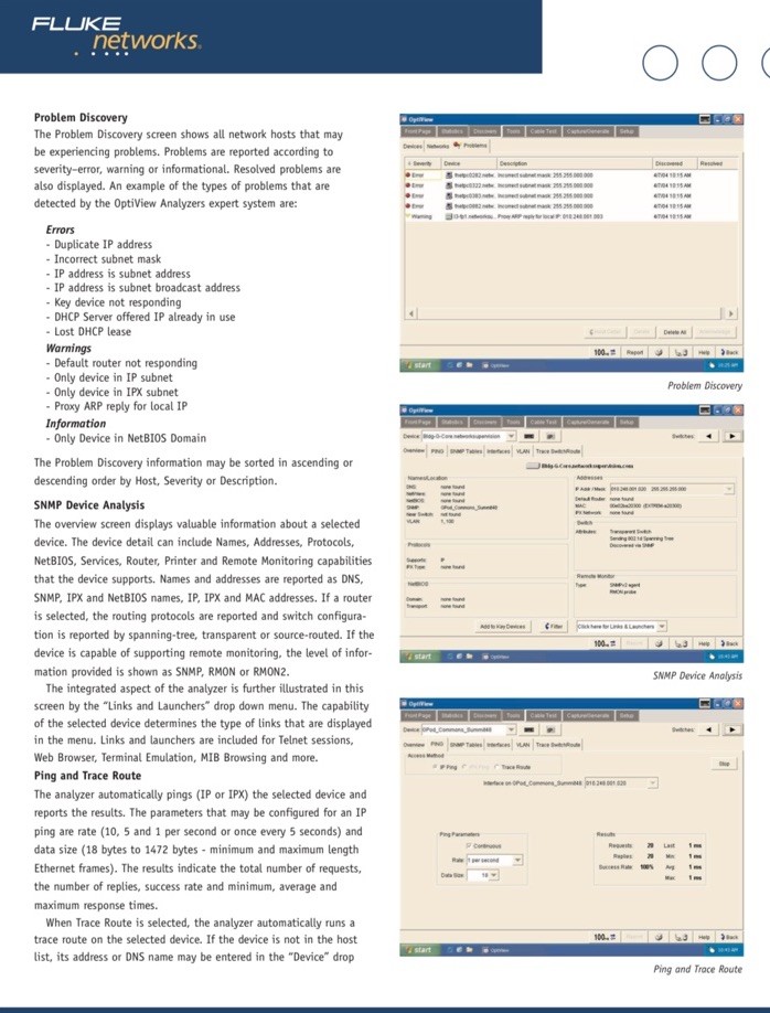 Fluke Network Optiview Series II Integrated Network Analyzer Excellent Condition