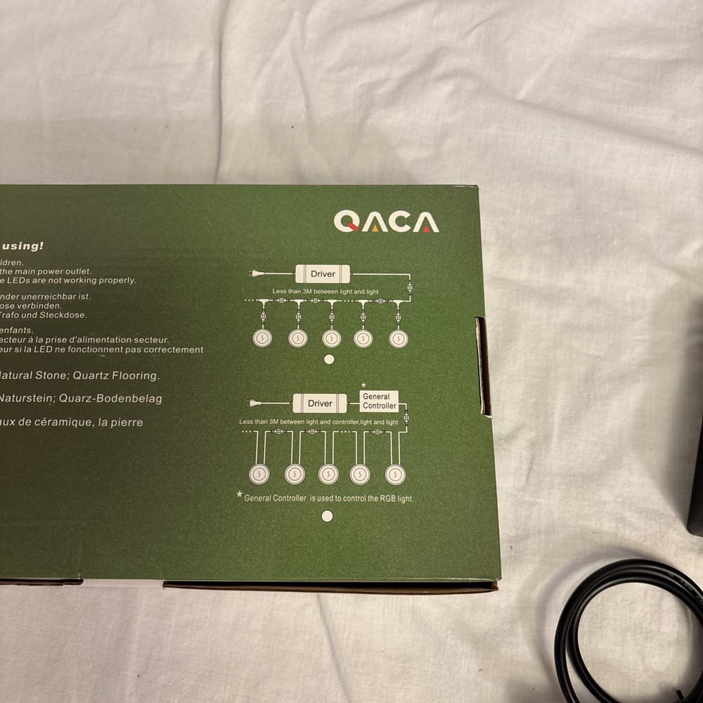 QACA LED Deck Lights Kit 12V DC Low Voltage Waterproof IP67 Warm White 20pc