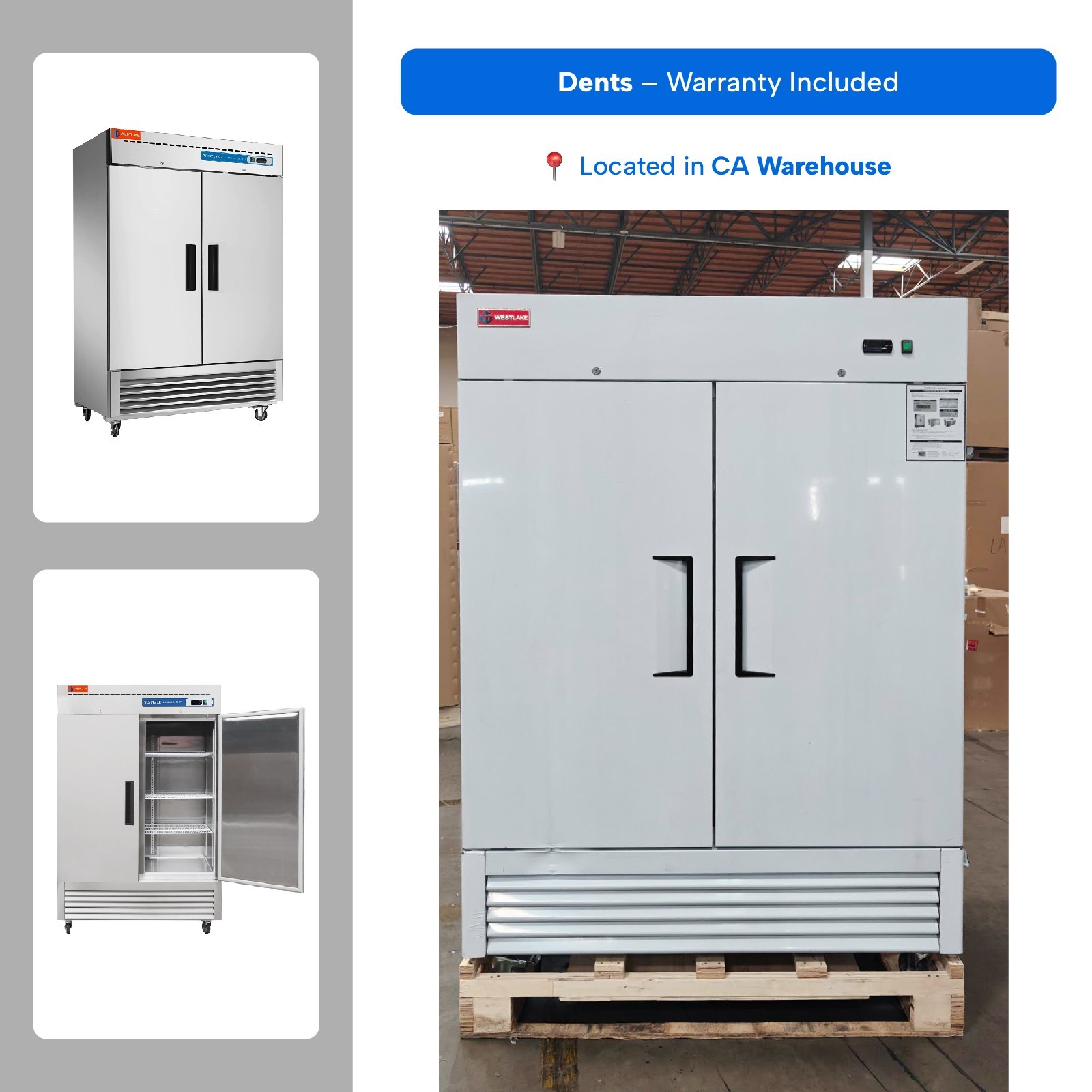 WESTLAKE 2 Door 54" Commercial Reach-In Refrigerator 49 Cu.ft – Dents