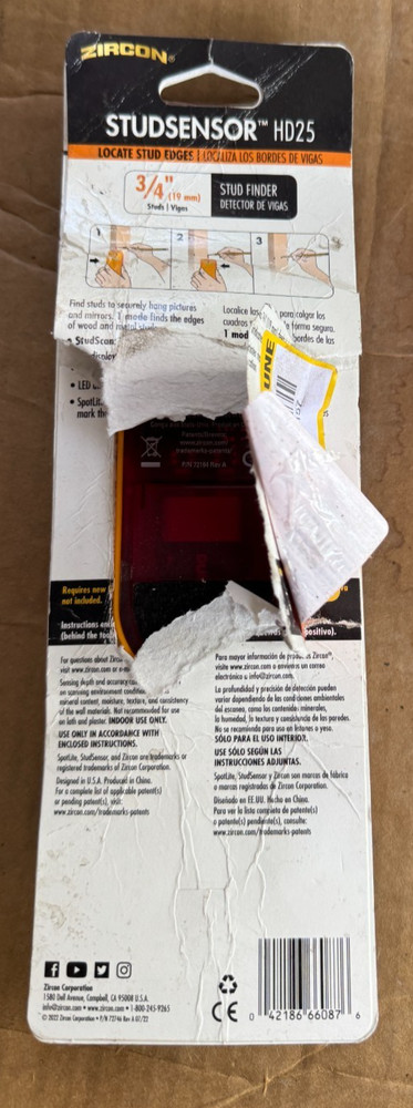 Zircon StudSensor HD25 Stud Finder