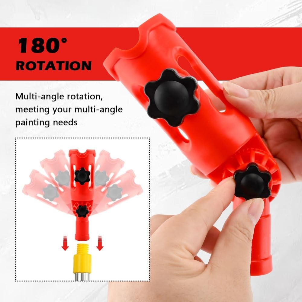 Multi-Angle Paint Brush Extender,Paint Edger Tool for High Ceilings, Red