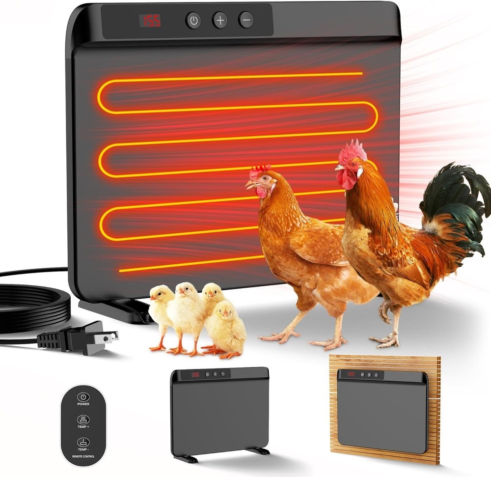 Adjustable Temperature Chicken Coop Heater - 200W Radiant Warmth, Certified